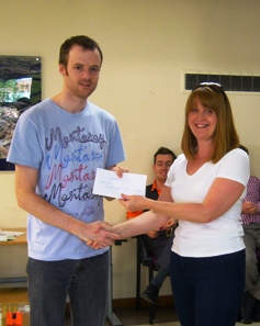 Richard Leaper (left) receives his shared 2nd prize in the Intermediate