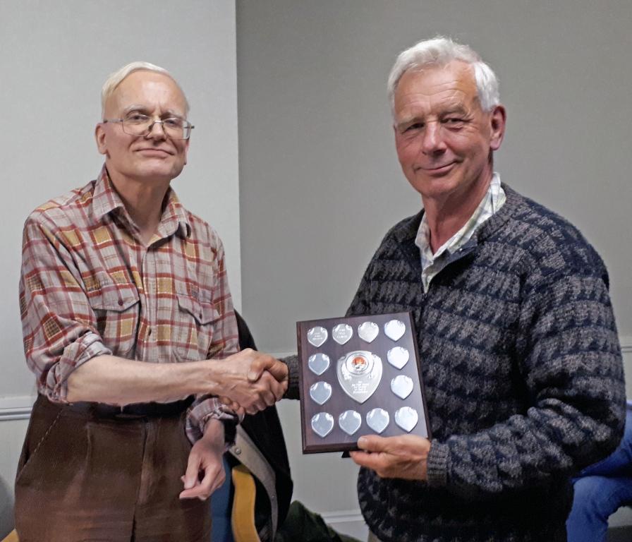 2019 presentation of Jim Friar award for services to Worcestershire Chess.